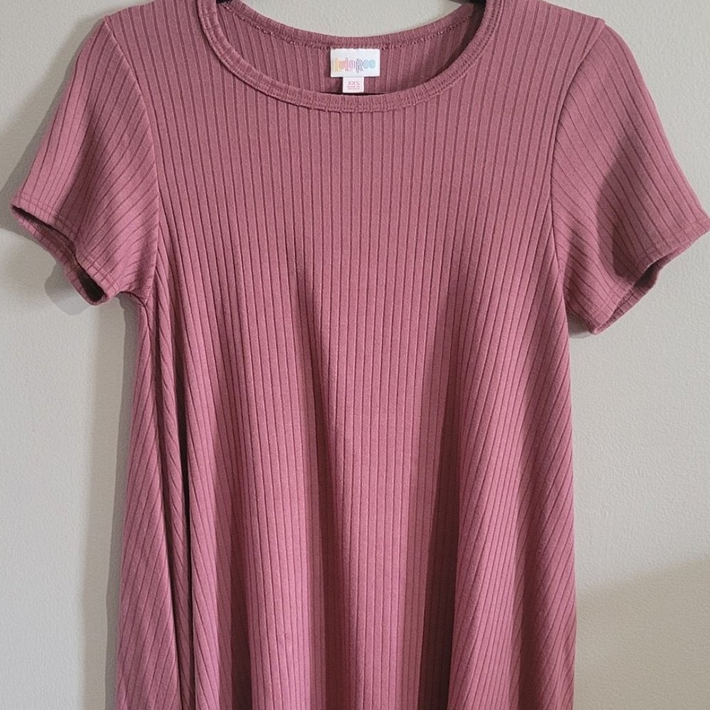 LULAROE CARLY DRESS, PINK MAUVE XXS